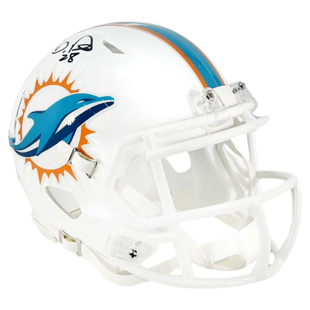 De'Von Achane Signed Miami Dolphins Speed Mini Football Helmet (Beckett)