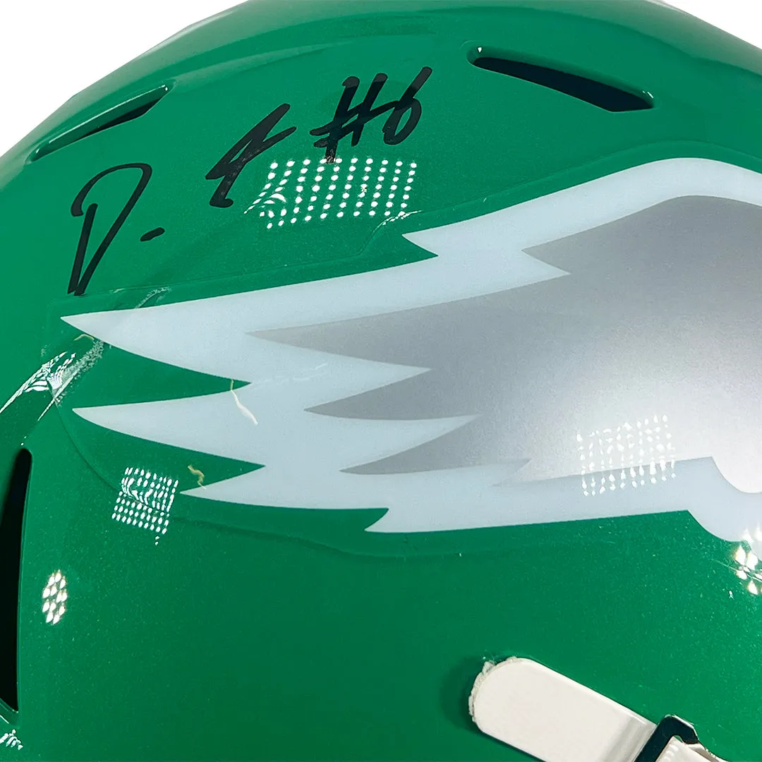 DeVonta Smith Signed Philadelphia Eagles Alt 23 Speed Full-Size Replica Football Helmet (Fanatics)