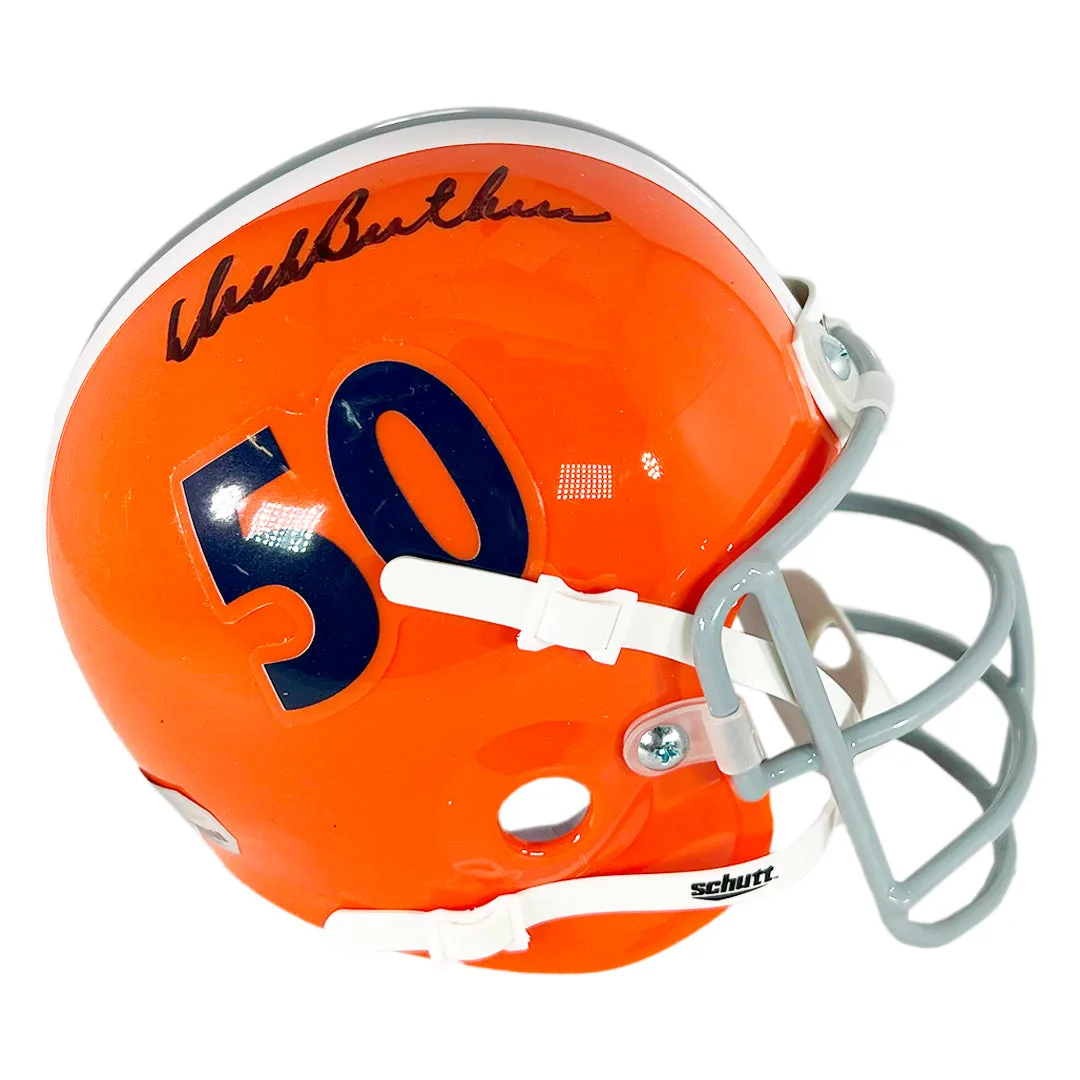 Dick Butkus Signed Illinois Fighting Illini Mini Schutt Football Helmet (JSA)