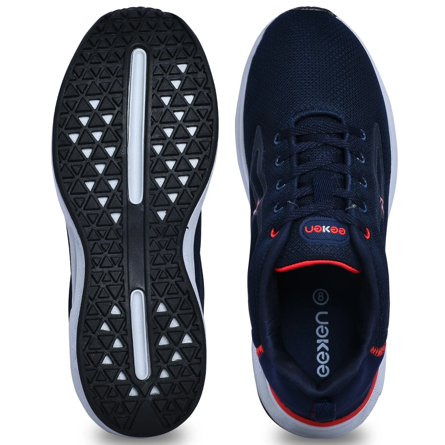 Eeken KESHGIA105 Navy Blue And Red Lightweight Anti-Skid Walking Shoes For Men