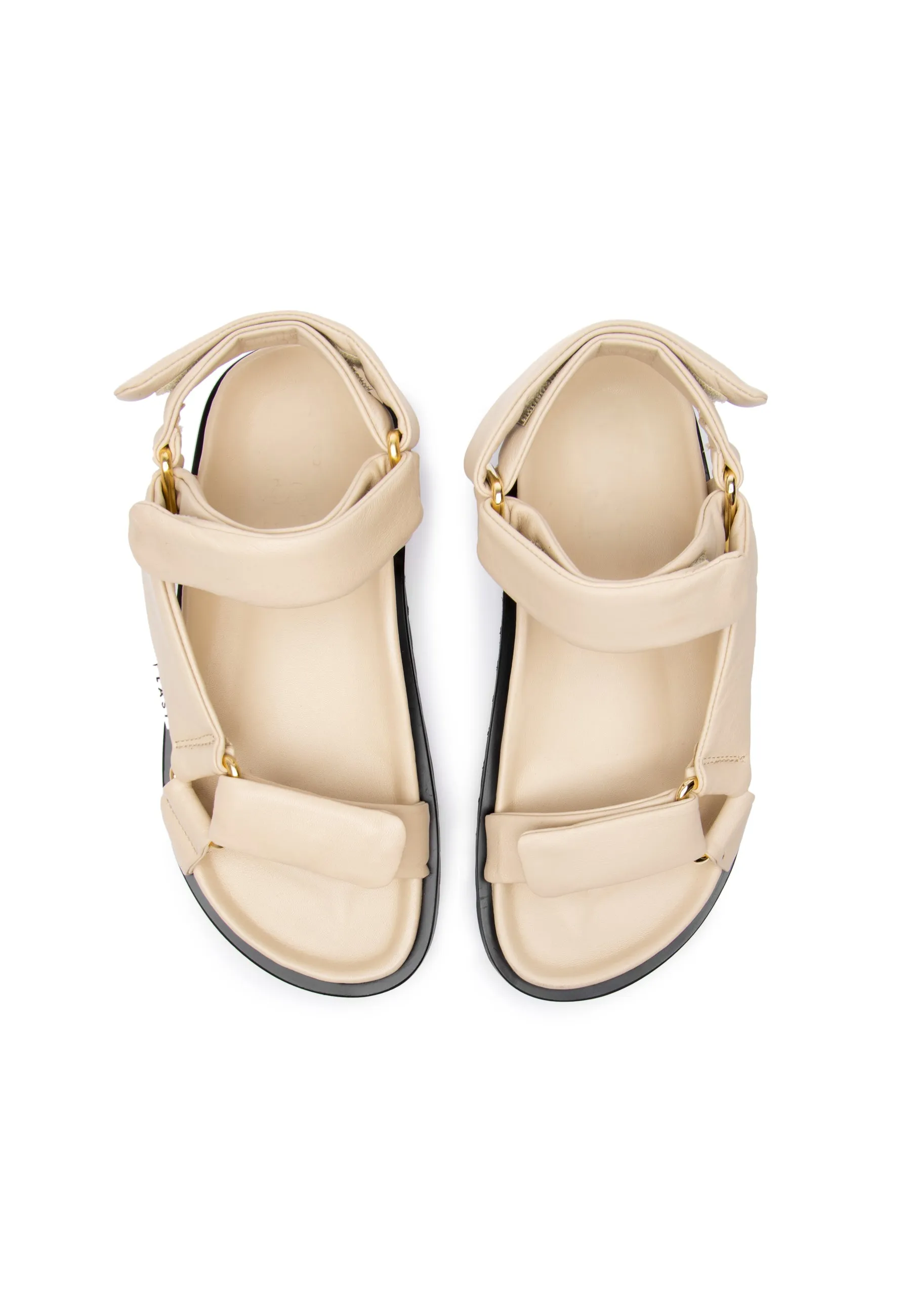 Flora Beige Leather Sandals