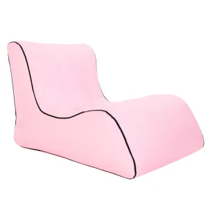 Foldable Inflatable Sofa for Camping, Fishing, and Beach, Single Outdoor Seat, 27.6 x 23.6 x 21.7 inches (Pink)