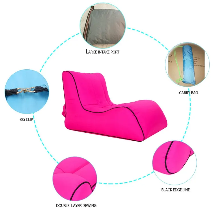 Foldable Inflatable Sofa for Camping, Fishing, and Beach, Single Outdoor Seat, 27.6 x 23.6 x 21.7 inches (Pink)