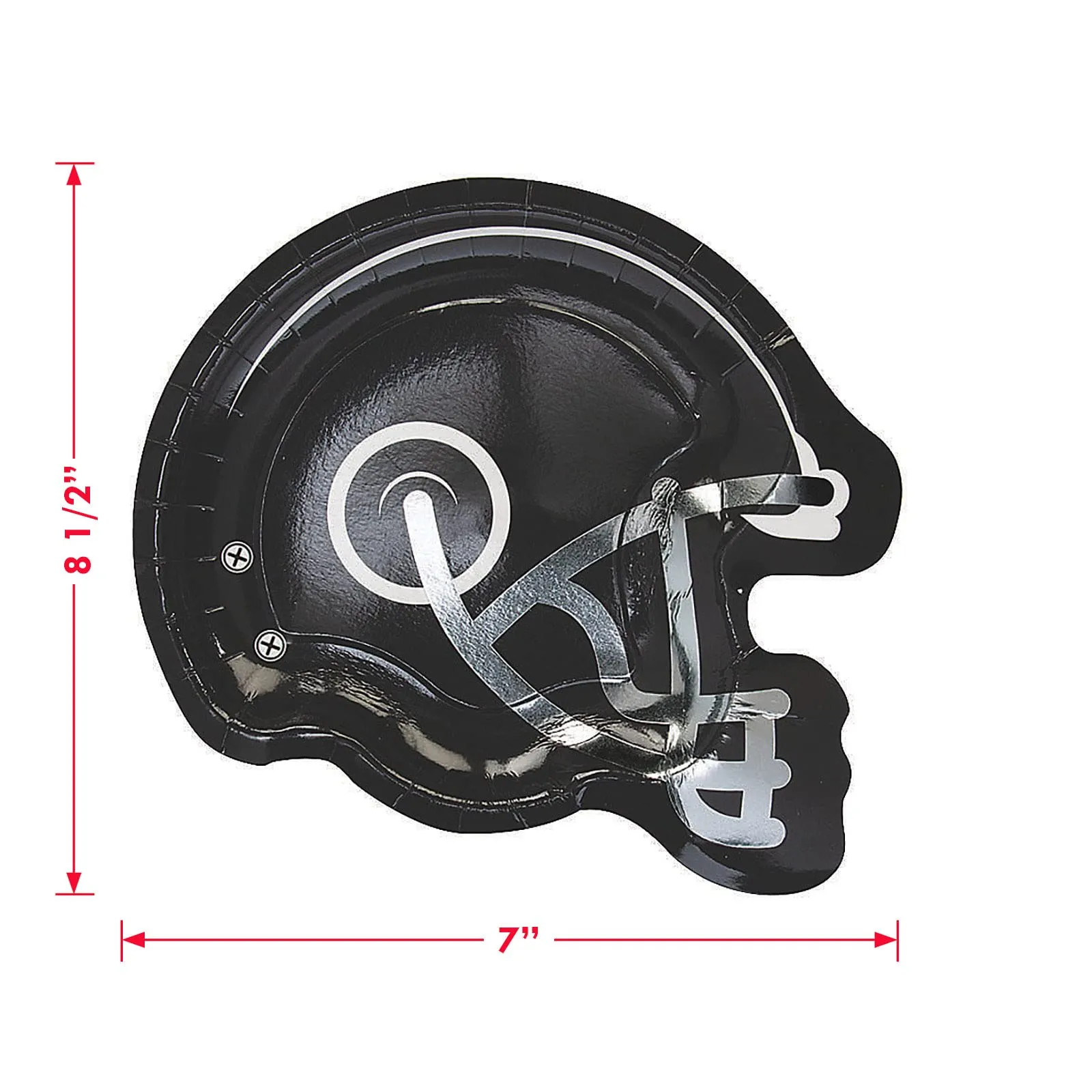 Football Party Helmet Shaped Paper Dessert Plates and Game On Referee Napkins (Serves 16)