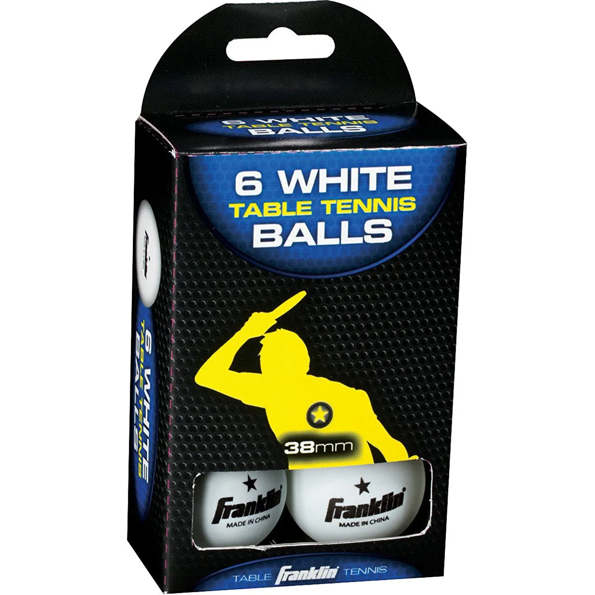 FRANKLIN - Table Tennis Balls White 38 mm - 6 Pack