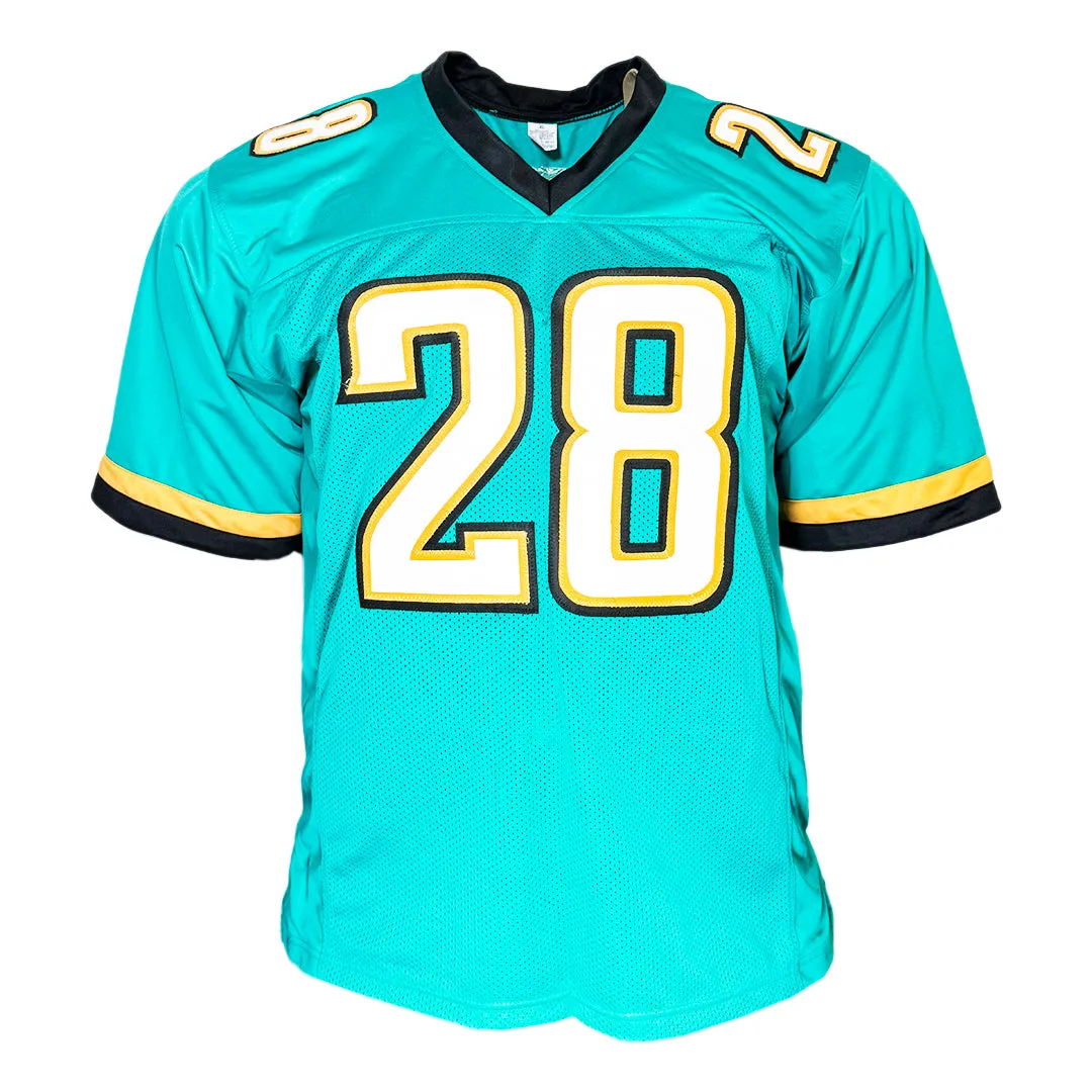 Fred Taylor Signed Jacksonville Teal Football Jersey (JSA)