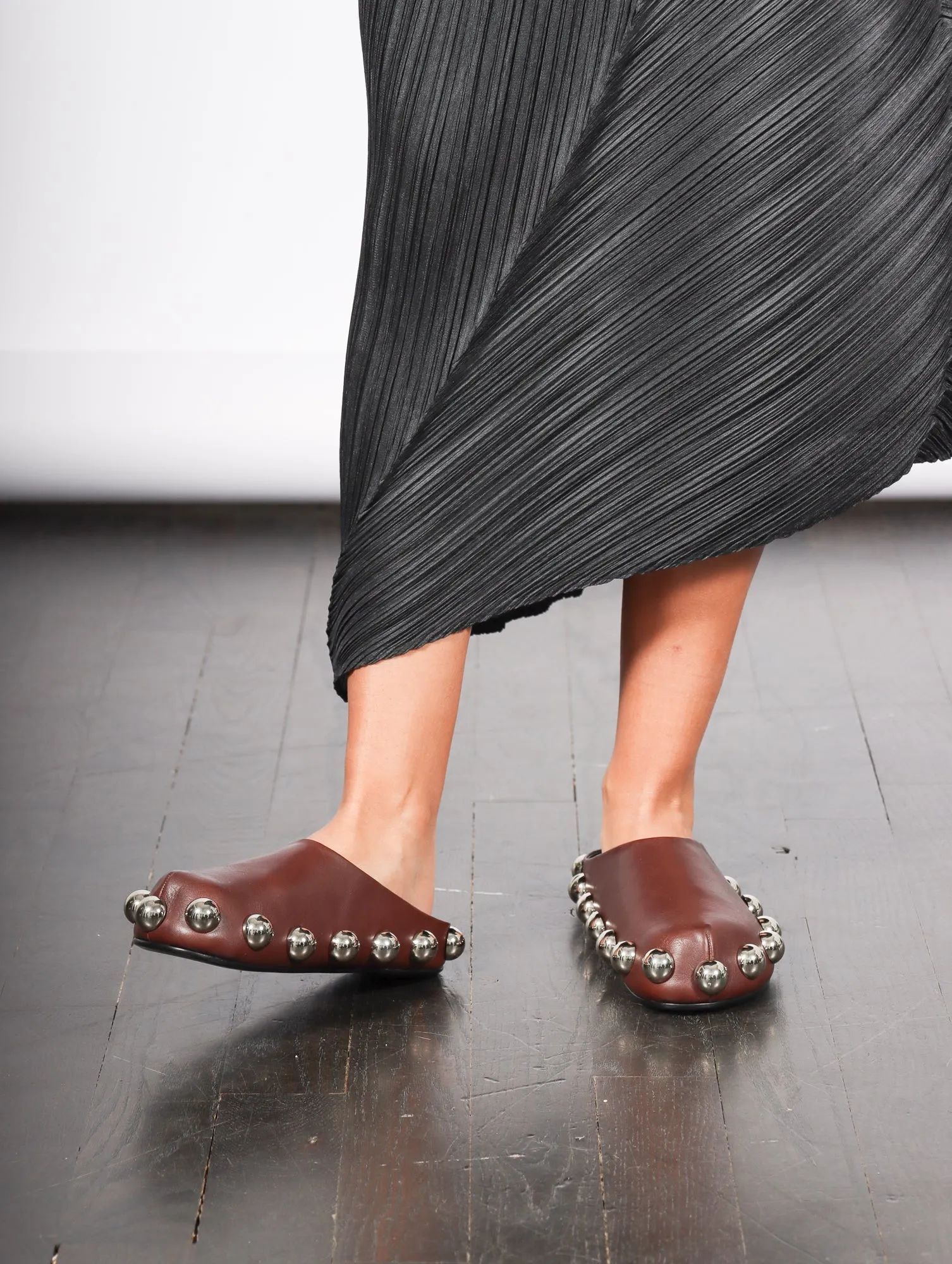 Gabi Embellished Clog in Brown & Silver by A.W.A.K.E. Mode