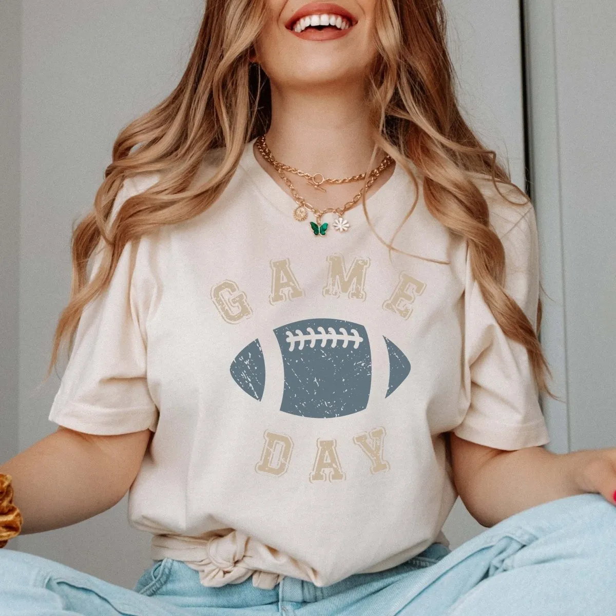 Game Day Blue Football Graphic Tee