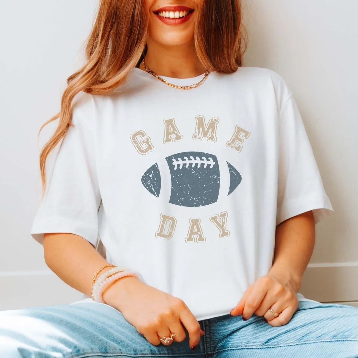 Game Day Blue Football Graphic Tee