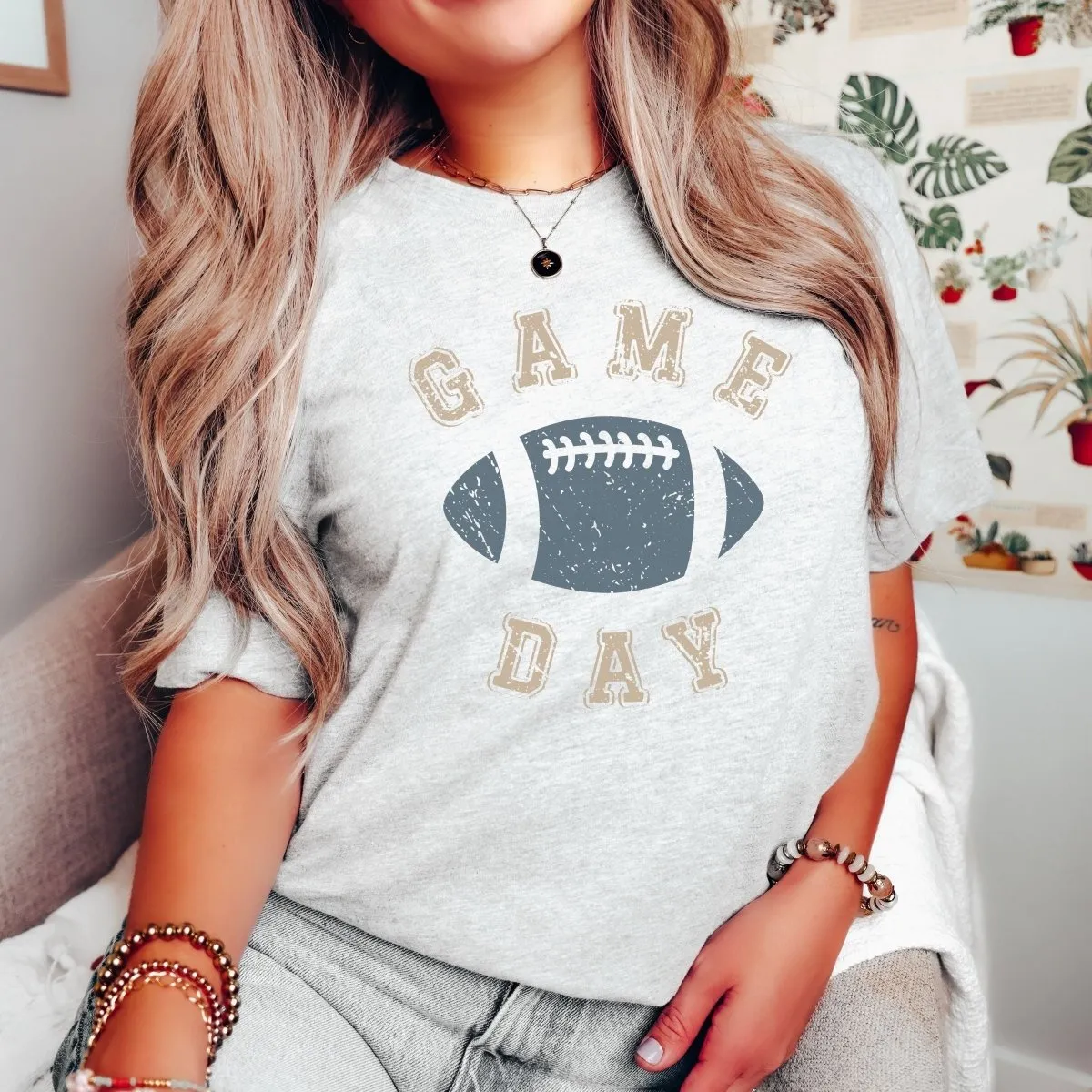 Game Day Blue Football Graphic Tee