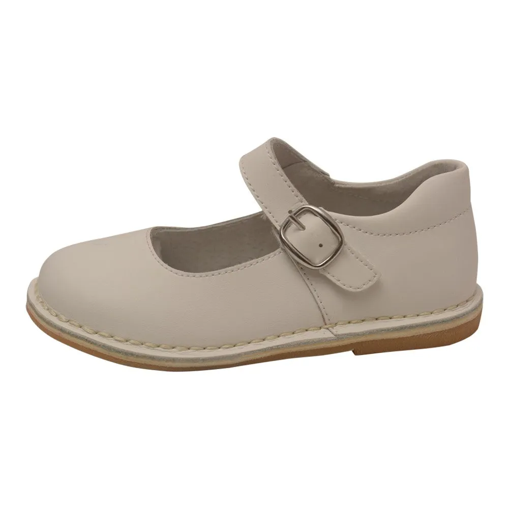 Girls White Classic Matte Leather Mary Jane Shoes 4 Baby-10 Toddler