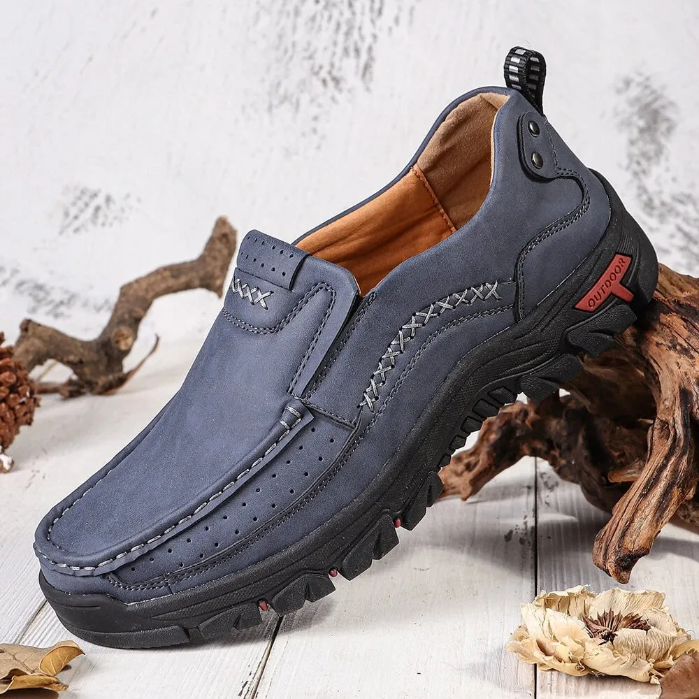 Handmade Leather Men Shoes Casual Outdoor Breathable Loafers