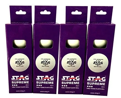 High Performance 3 Star Supreme Table Tennis (T.T) Balls| Advanced 40 mm Ping Pong Balls for Training | Tournaments and Recreational Play| Durable for Indoor/Outdoor Game - White(Pack of 12)