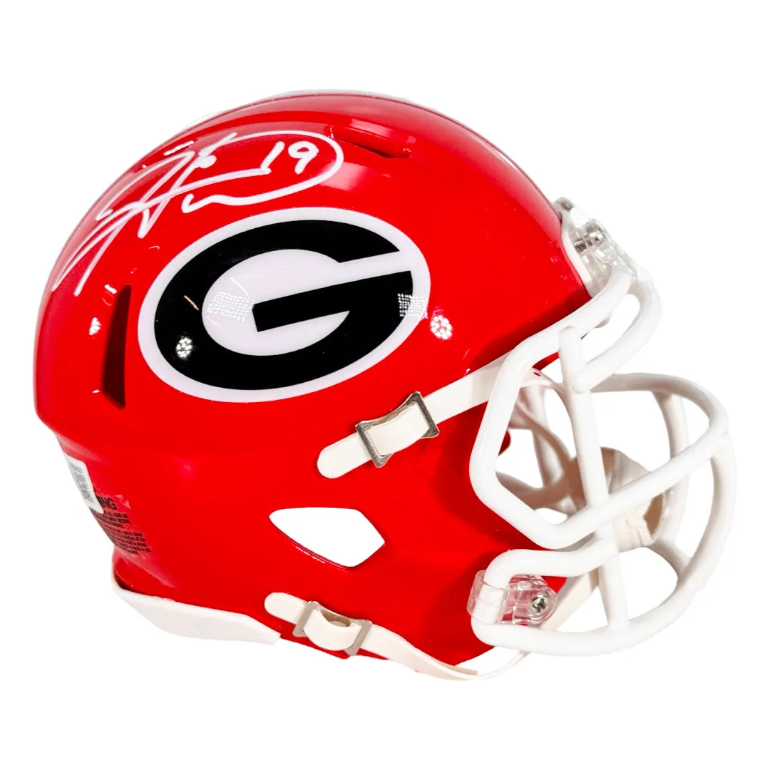 Hines Ward Signed Georgia Bulldogs Speed Mini Football Helmet (Beckett)