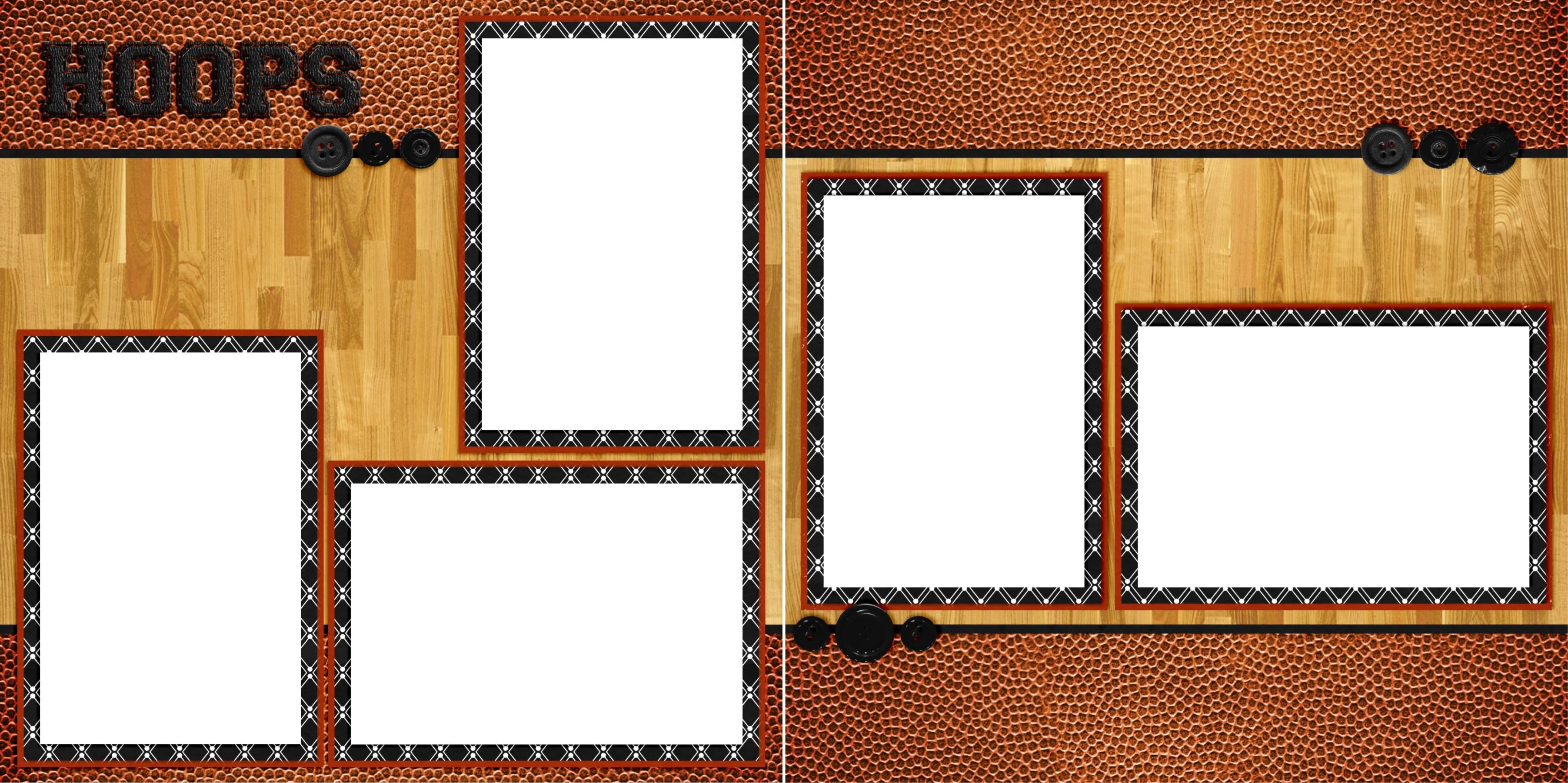 Hoops Basketball - Digital Scrapbook Pages - INSTANT DOWNLOAD