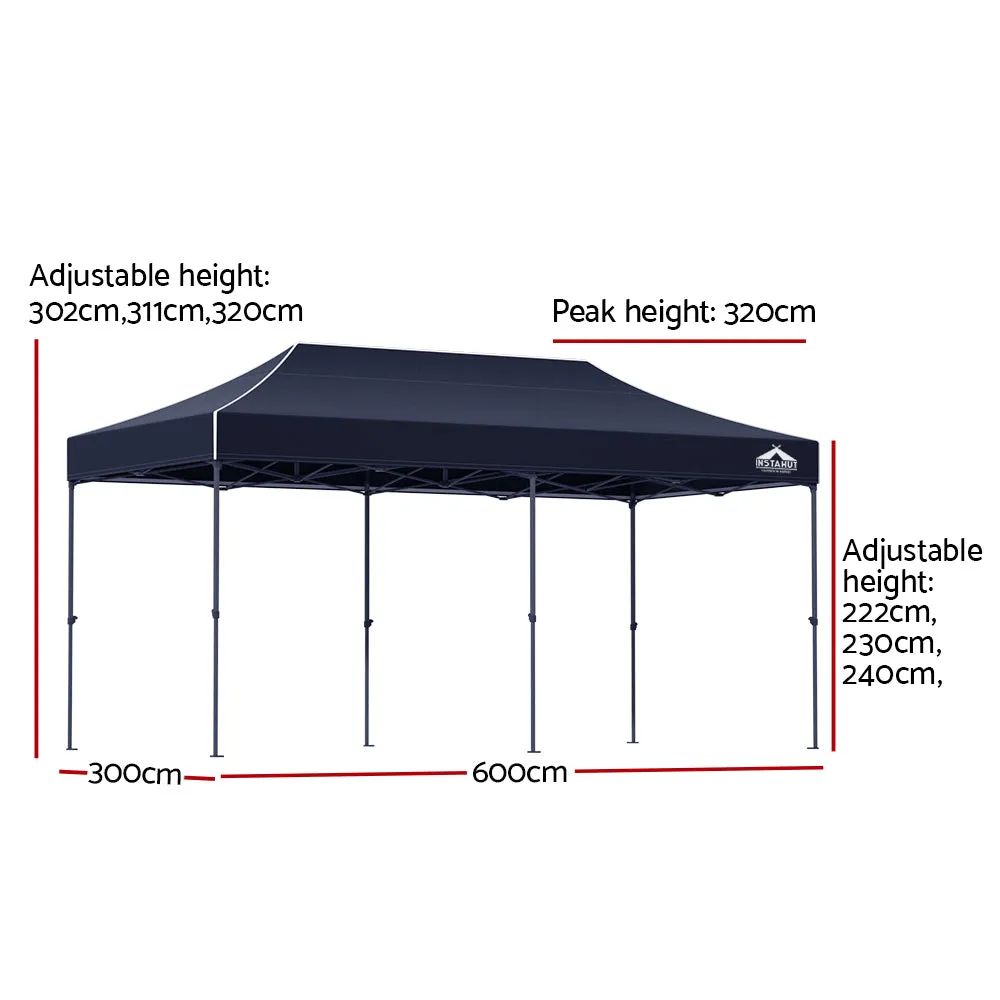 Instahut Gazebo Pop Up Marquee 3x6m Outdoor Tent Folding Wedding Gazebos Navy