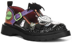 Irregular Choice X Peanuts Don't Scare Me In Black Orange