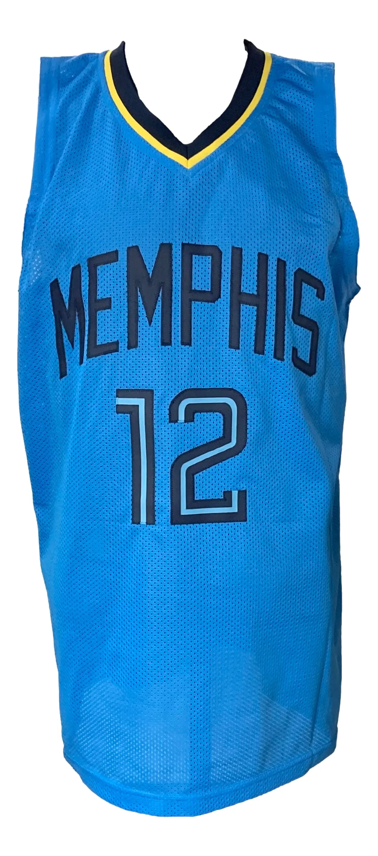 Ja Morant Signed Memphis Light Blue Pro-Style Basketball Jersey BAS