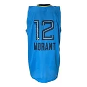 Ja Morant Signed Memphis Light Blue Pro-Style Basketball Jersey BAS