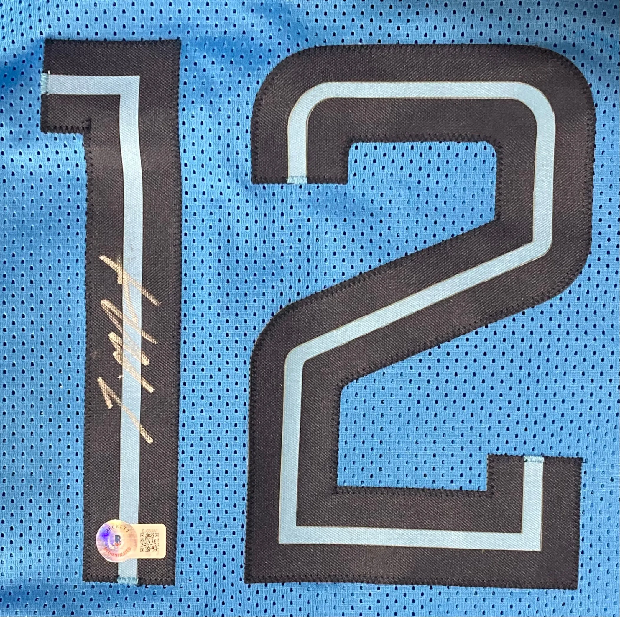 Ja Morant Signed Memphis Light Blue Pro-Style Basketball Jersey BAS