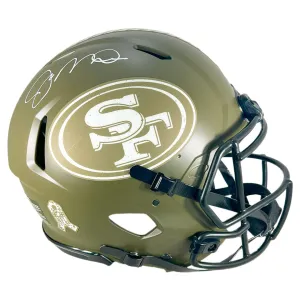 Joe Montana Signed San Francisco 49ers Salute to Service Full-Size Replica Football Helmet (Fanatics)