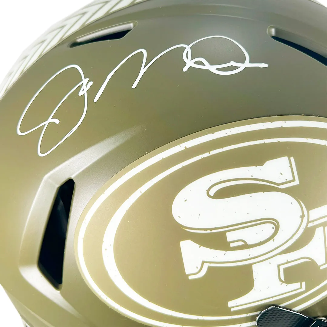 Joe Montana Signed San Francisco 49ers Salute to Service Full-Size Replica Football Helmet (Fanatics)