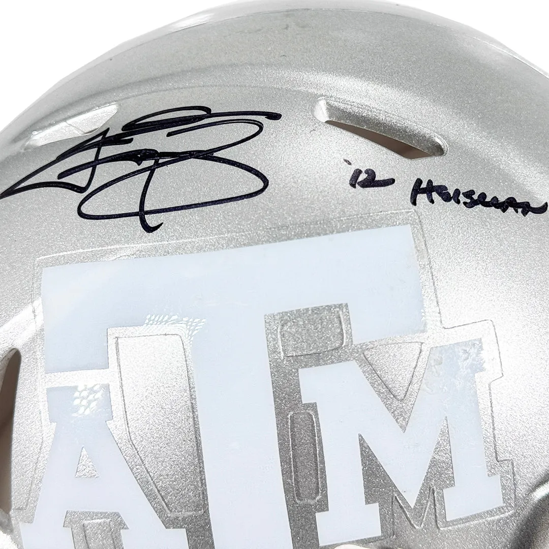 Johnny Manziel Signed 12 Heisman Inscription Texas A&M Flash Mini Football Helmet (Beckett)