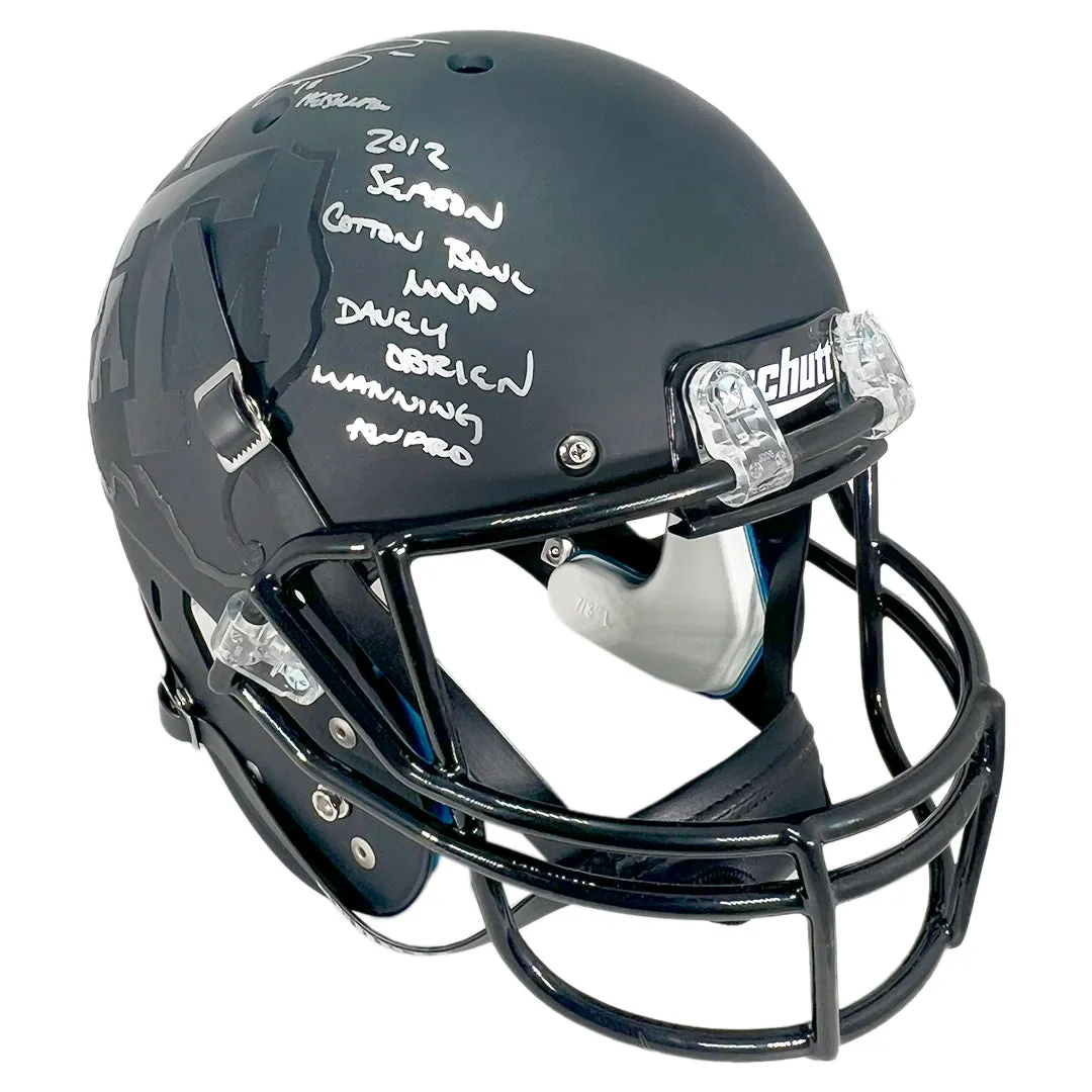 Johnny Manziel Signed Multiple Awards Inscription Texas A&M Authentic Black Full-Size Schutt Replica Football Helmet (JSA)