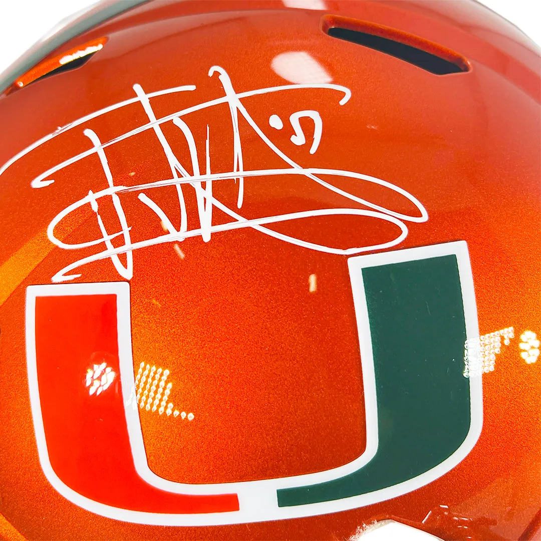 Jonathan Vilma Signed Miami Hurricanes Flash Full-Size Replica Football Helmet (Fanatics)