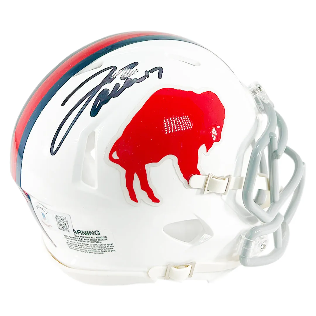 Josh Allen Signed Buffalo Bills Throwback Speed Mini Football Helmet (Beckett)