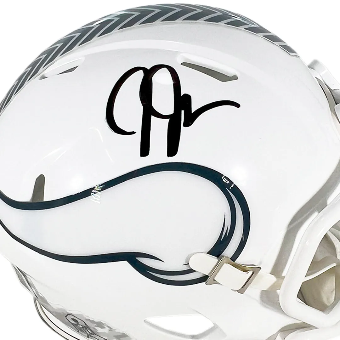 Justin Jefferson Signed Minnesota Vikings Salute to Service 2024 Mini Football Helmet (Beckett)