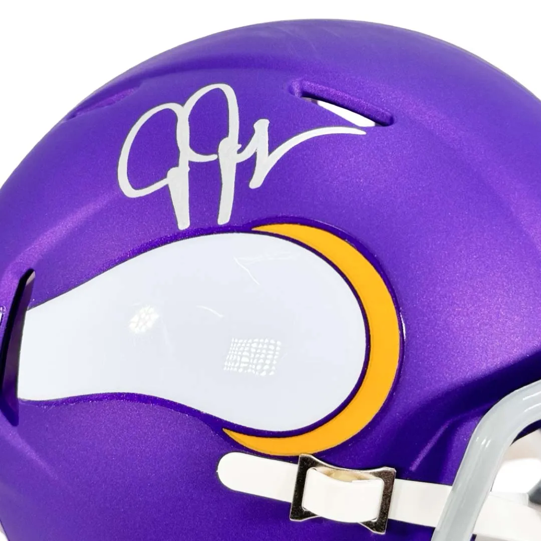 Justin Jefferson Signed Minnesota Vikings Tribute Speed Mini Football Helmet (Beckett)