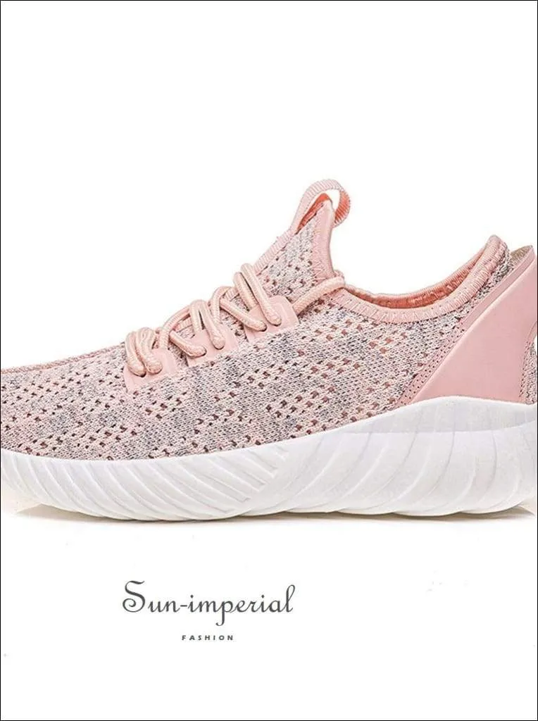 Kancoold Women's Woven Fashion Mesh Breathable Casual Shoes Ladies Lace-up Sneakers Running Shoes