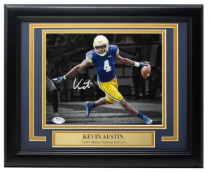 Kevin Austin Jr. Signed Framed Notre Dame 8x10 Spotlight Football Photo PSA