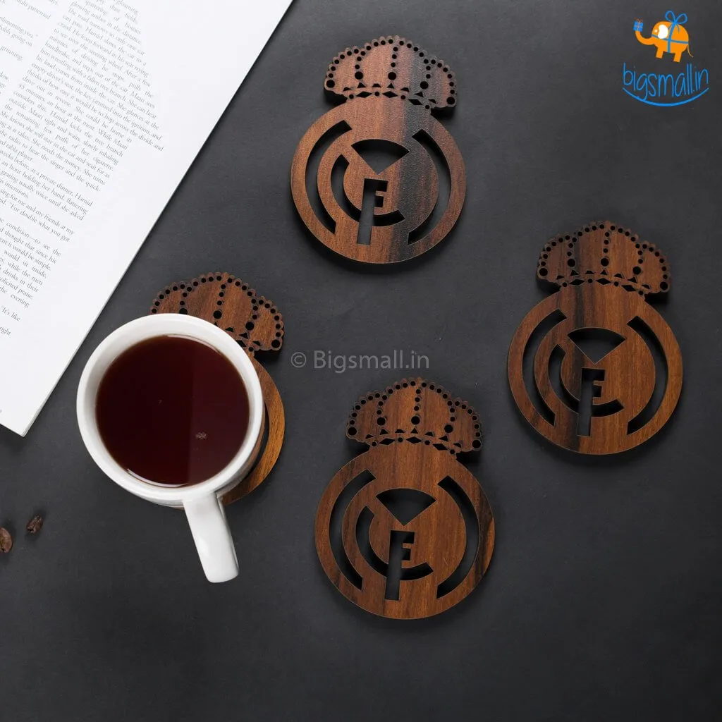 Laser Cut Real Madrid Wooden Coasters - Set of 4