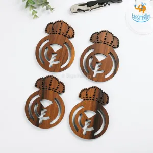 Laser Cut Real Madrid Wooden Coasters - Set of 4