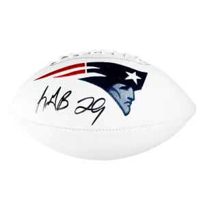 LeGarrette Blount Signed New England Patriots Official NFL Team Logo White Football (Beckett)