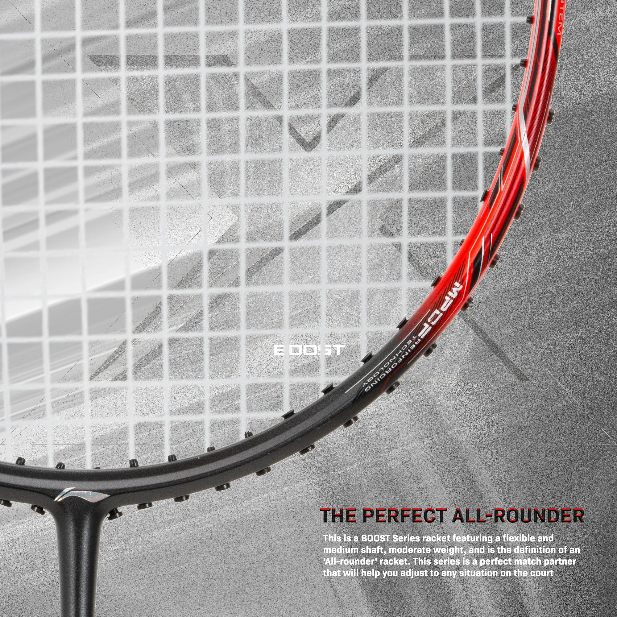 Li-Ning 3D Calibar X Boost Carbon Graphite Strung Badminton Racquet (Red / Black)