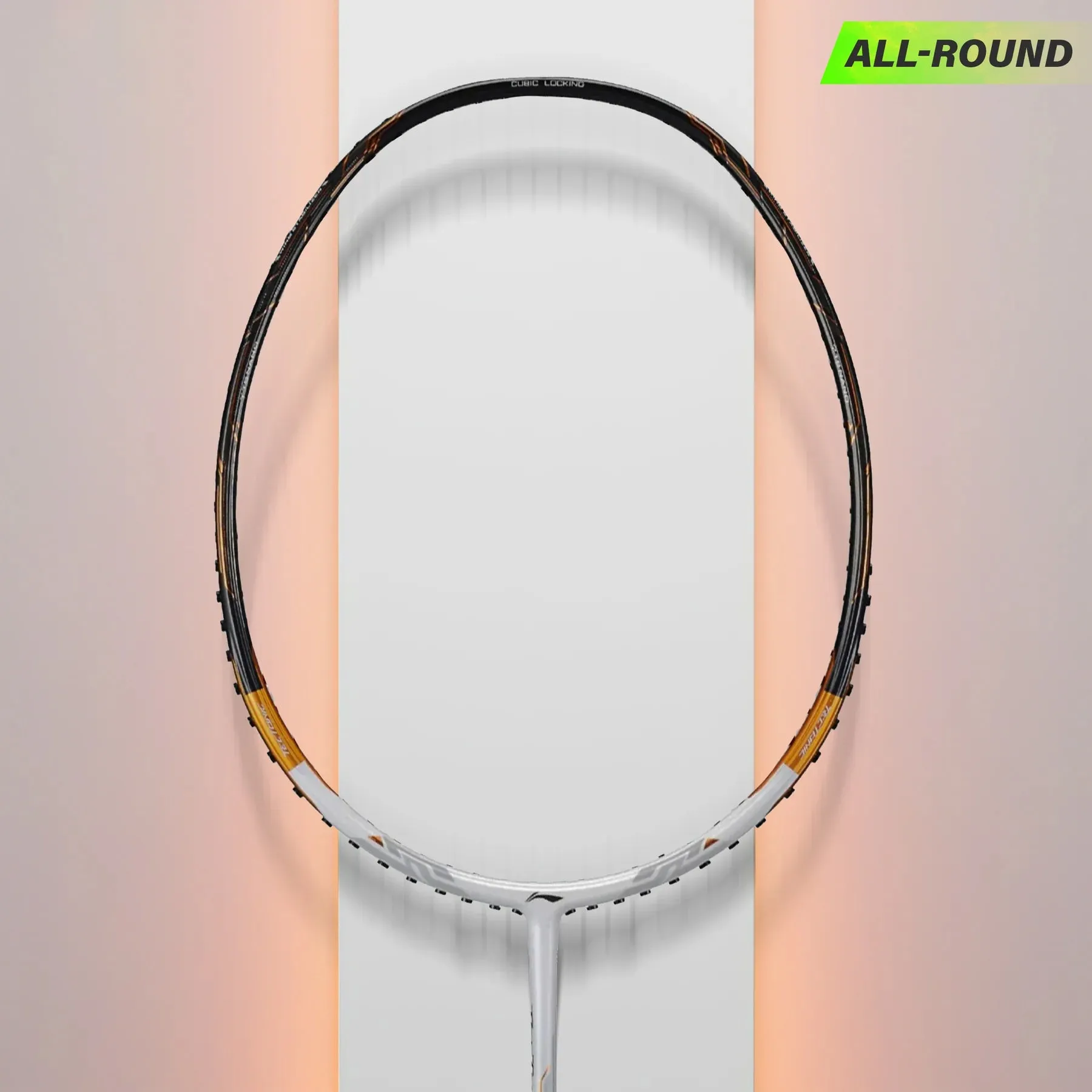 Li-Ning Tectonic 7 Badminton Racket Unstrung (White/Gold)