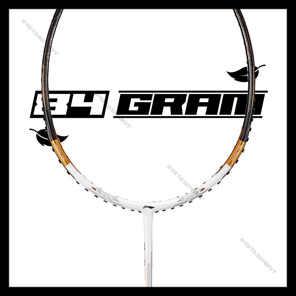 Li-Ning Tectonic 7 Badminton Racket Unstrung (White/Gold)