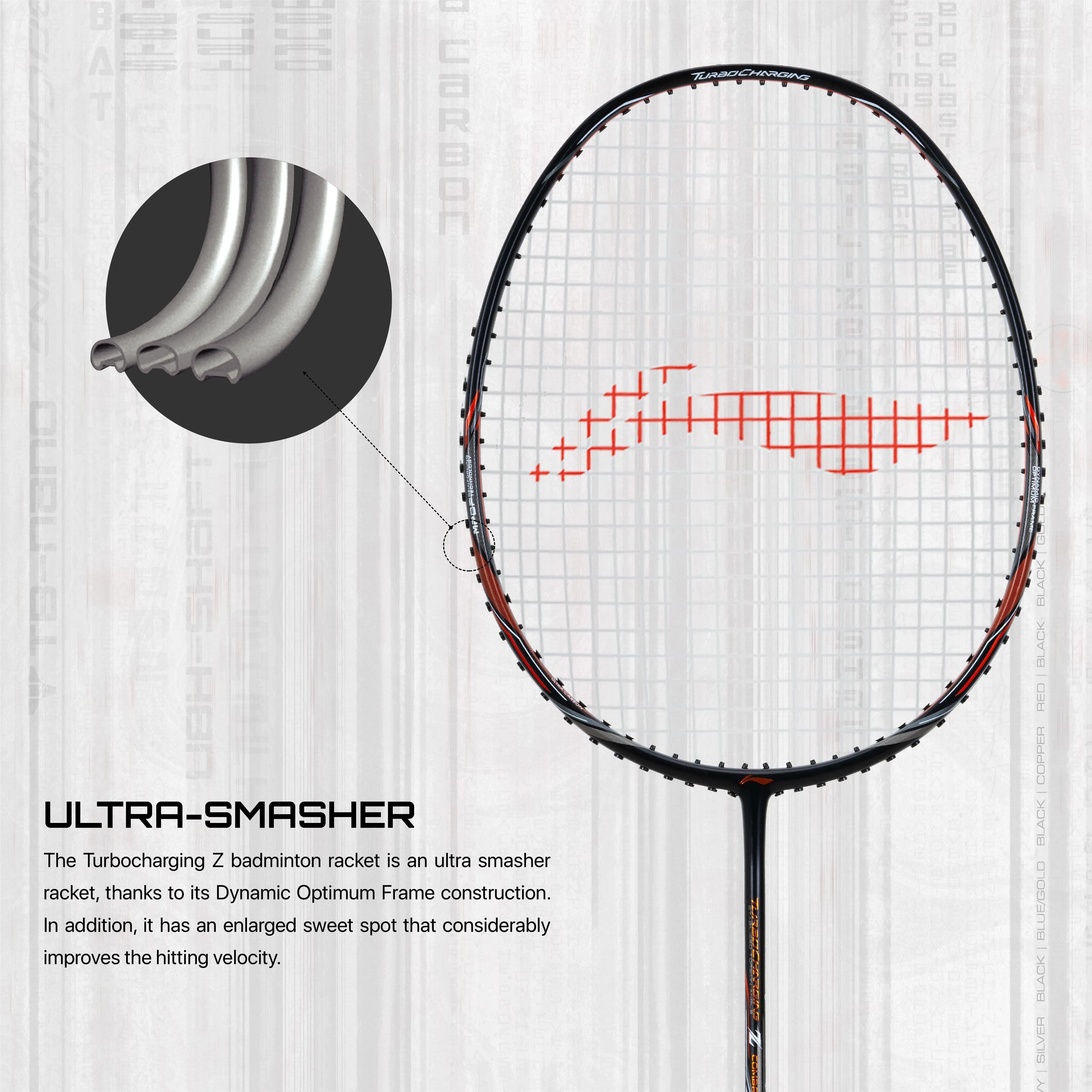 Li-Ning Turbo Charging Z Combat Strung Badminton Racquet (Black / Brown)