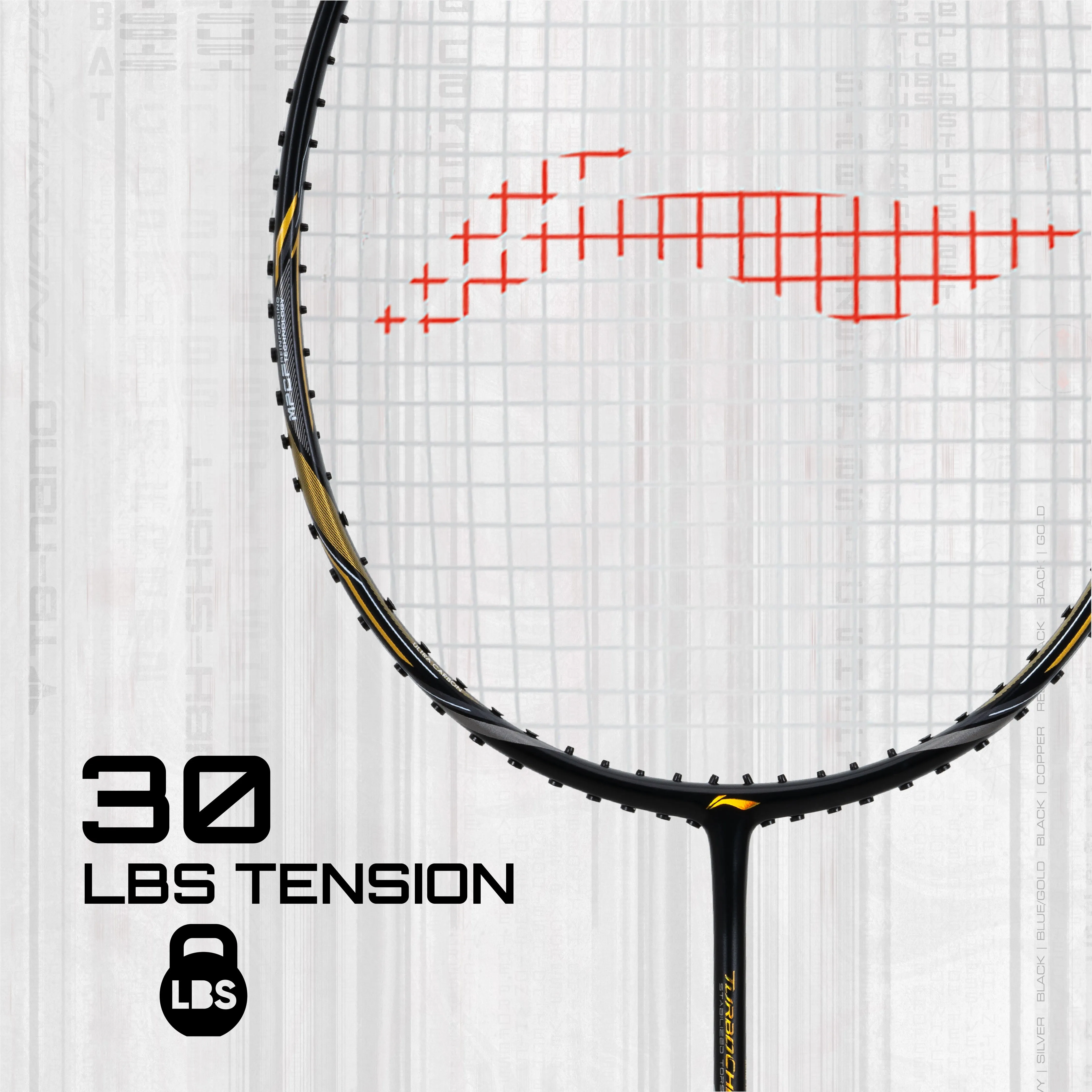 Li-Ning Turbo Charging Z Drive Carbon Strung Badminton Racquet (Black / Gold)