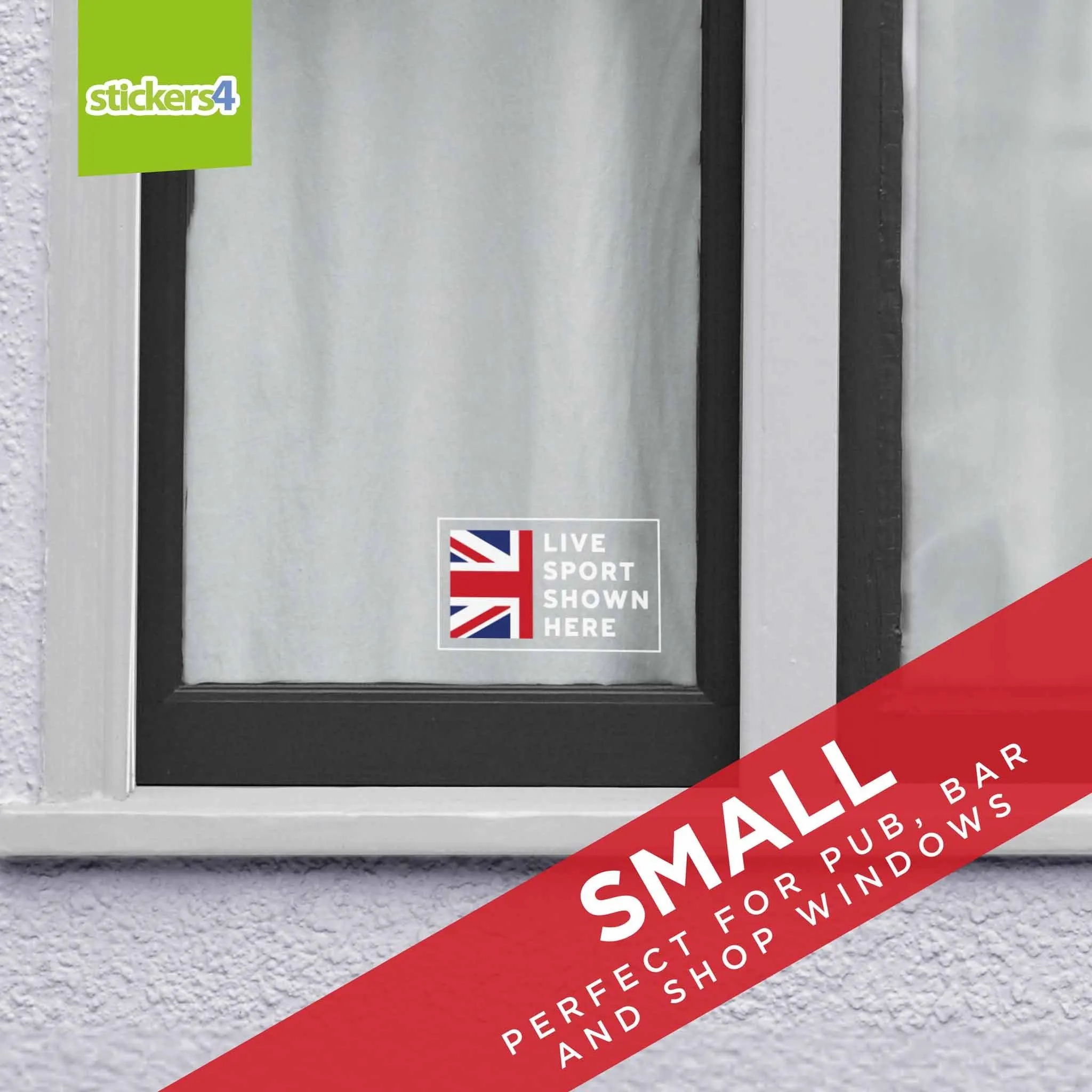 Live Sport Shown Here UK Flag Window Sticker