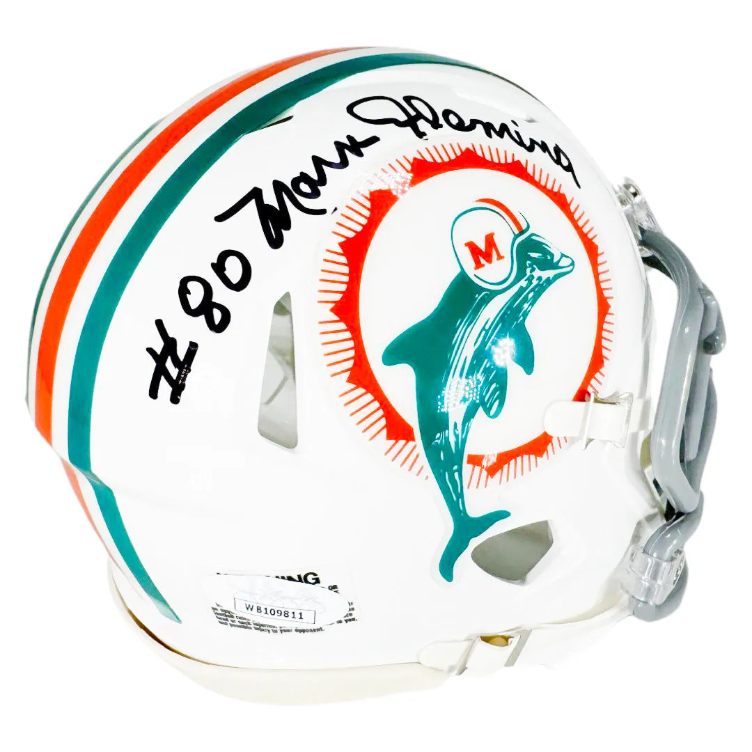 Marv Fleming Signed Miami Dolphins Throwback Speed Mini Football Helmet (JSA)