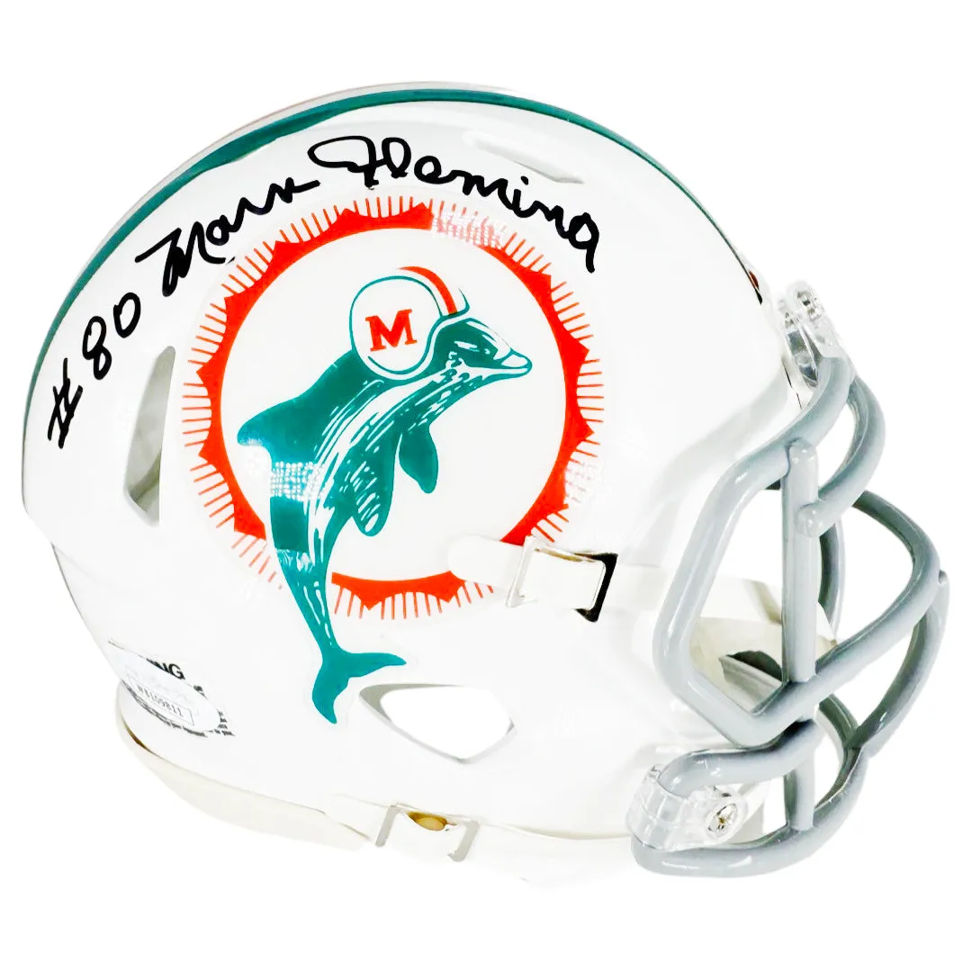 Marv Fleming Signed Miami Dolphins Throwback Speed Mini Football Helmet (JSA)