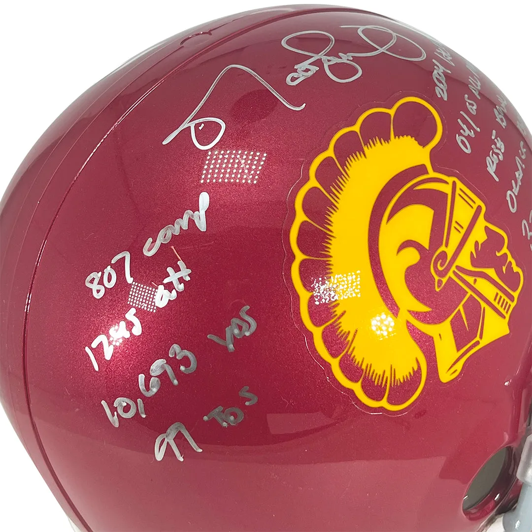 Matt Leinart Signed Multi-Inscription USC Trojans Full-Size Replica Football Helmet (JSA)