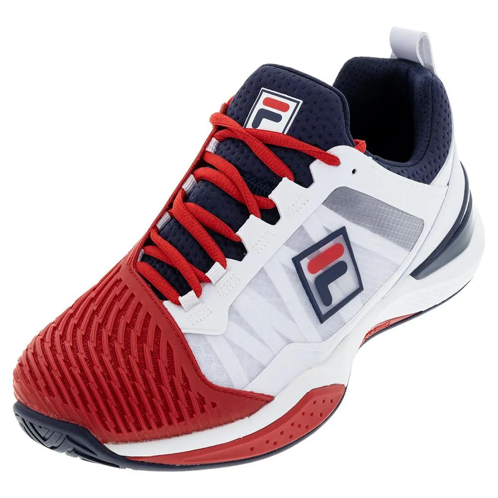 Men's Speedserve Energized Tennis Shoes White and Fila Red