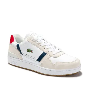 Men's T-Clip 0120 2 Leather and Suede Sneakers White/Navy/Red