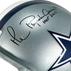 Michael Irvin Signed HOF 2007 Inscription Dallas Cowboys Full-Size Replica Football Helmet (JSA)