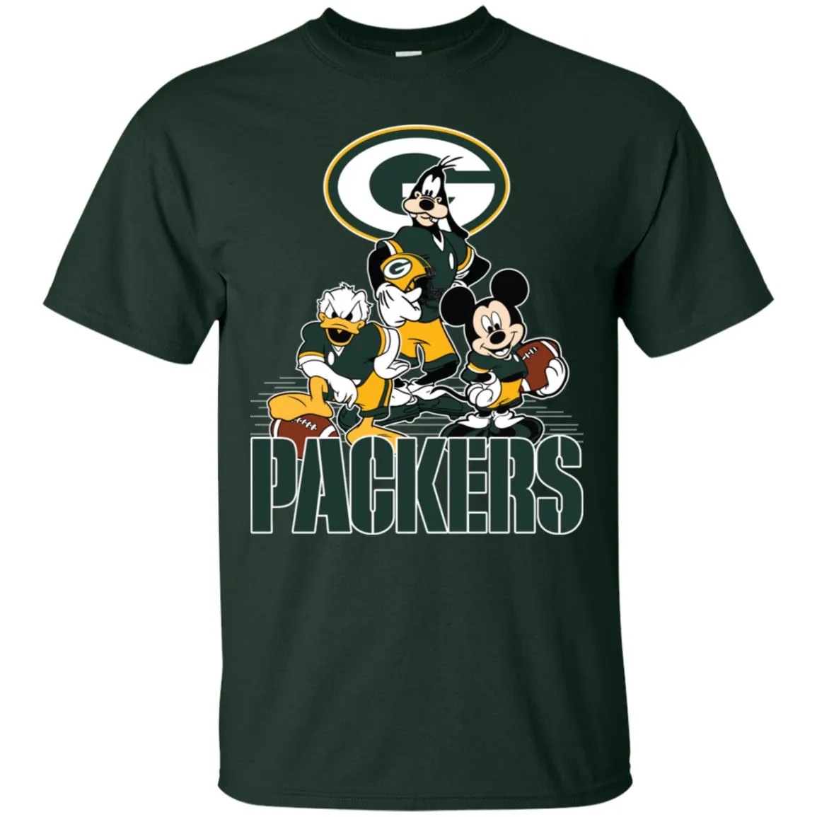 Mickey Mouse Green Bay Packer American Football Nfl Sports Shirt